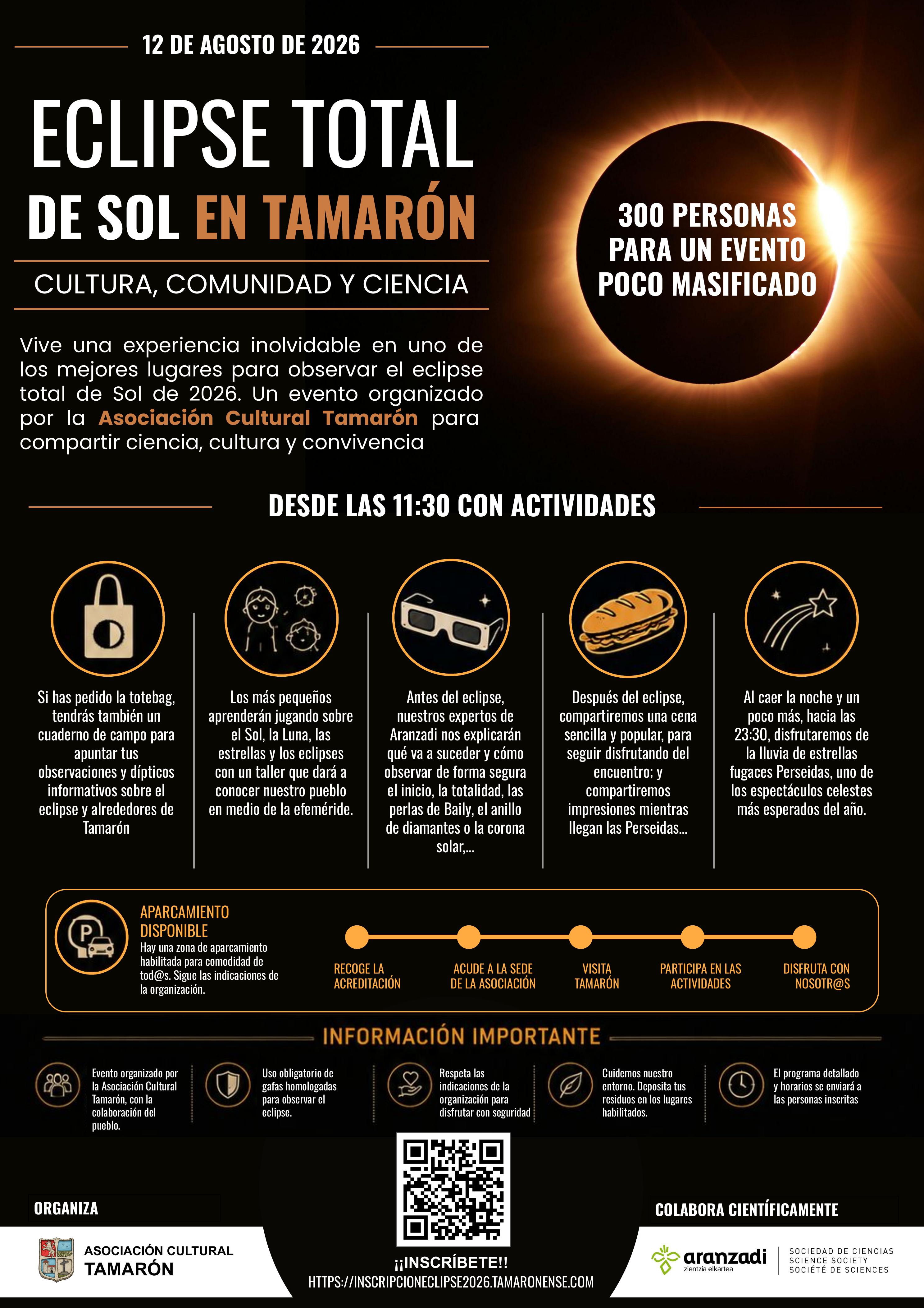 Cartel oficial Eclipse Total de Sol en Tamarón 2026